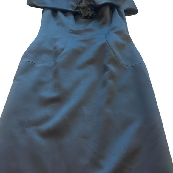 Victor Costa Vintage Black Off-Shoulder Sheath Dress Flower Size 14 Women's - Picture 8 of 16